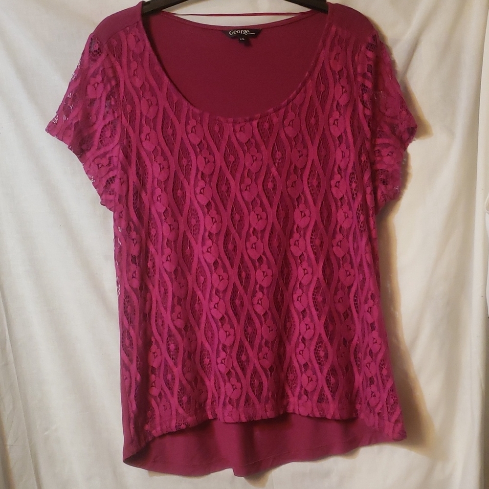 George Women's Magenta Lace Blouse